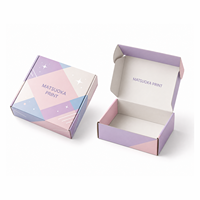 Caja de Cartón Corrugado Impresa a Todo Color Personalizada, Patrón Geométrico de Estrellas, Plegable, de Una Pieza, para Envío y Embalaje de Regalos