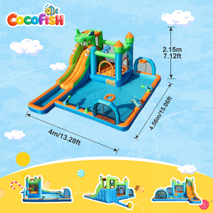 Cocofish - Tobogán Acuático Inflable 9 en 1 <span class=keywords><strong>para</strong></span> Niños, Parque Acuático con Tobogán Húmedo y Seco <span class=keywords><strong>para</strong></span> Jardín Trasero - Product Image 2