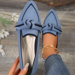 Women's Plus Size Fashion Printed Pointed Toe Slip-On Mesh <b>Flats</b> Winter Autumn Spring <b>Summer</b> Casual Shoes with Bow PU Insole - Product Image 6