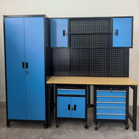 Armoire de rangement d'outils en acier robuste à tiroirs, grand organisateur de garage combiné, meuble d'établi, coffre à outils modulaire