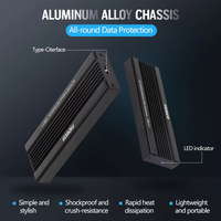 FIDECO Nvme M.2 Ngff Pcie Ssd adaptor kandang eksternal USB 2 in 1 penyimpanan campuran aluminium Laptop stok Disk aluminium CE FCC