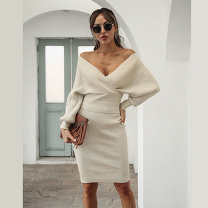 <span class=keywords><strong>Vestido</strong></span> de Lana Elegante Estilo Europeo Americano, <span class=keywords><strong>Manga</strong></span> <span class=keywords><strong>Larga</strong></span>, <span class=keywords><strong>Espalda</strong></span> <span class=keywords><strong>Descubierta</strong></span>, Cintura Natural, Largo hasta la Rodilla, Casual, Gran Venta de Invierno - Product Image 1
