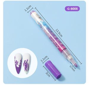 ปากกาเพ้นท์เล็บ 12 ชิ้น สีดำทอง สำหรับเพ้นท์ลายเส้น จุด วาดลาย เจลยูวี ทาเล็บ  แปรงสำหรับทำเล็บ DIY ลายดอกไม้ - Product Image 6