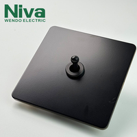 Interruptor de pared de 1 vía de la serie Niva NV2, interruptor de palanca de acero inoxidable, estándar británico, interruptores y enchufes eléctricos de metal, voltaje máximo 220V 13A