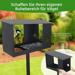 Mangeoire à oiseaux sauvages JH-Mech Garden, à toit incliné, hauteur 79 pouces, en métal, pour extérieur - Product Image 4