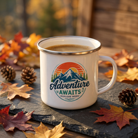 Mug en émail de 180 ml (6 oz) pour le camping en plein air, logo personnalisé, sublimation, écologique, sans BPA, à large ouverture, tasse à café de voyage