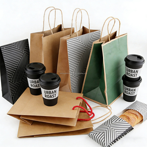 Sac en papier kraft avec poignée torsadée, sacs personnalisés imprimés pour produits ménagers - Product Image 1