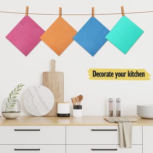 Paños de Cocina Suecos Reutilizables, Paño Ultra Absorbente para Lavar Platos, Paño de Esponja de Celulosa, <span class=keywords><strong>Trapo</strong></span> de Limpieza - Product Image 4