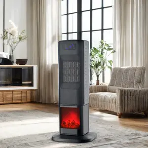 1500WPTCファンヒーター暖炉ポータブル/デスク/リビングルーム用自立型換気照明転倒保護機能
