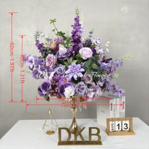 Centrotavola palla fiore grande su misura 70cm palla fiore viola e rosa grande centrotavola decorazione di nozze - Product Image 2