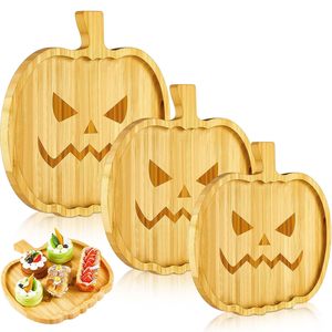 Halloween <b>Wooden</b> <b>Pumpkin</b> Tray For Snacks And Desserts Home Decor Serving Platter - Product Image 5