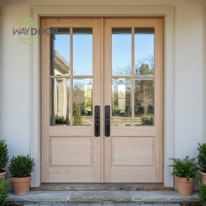 Puerta Doble Exterior <span class=keywords><strong>de</strong></span> <span class=keywords><strong>Madera</strong></span> Sólida <span class=keywords><strong>de</strong></span> Roble Blanco, Precolgada, Reforzada, con 8 Paneles <span class=keywords><strong>de</strong></span> Vidrio Templado, Personalizada - Product Image 1