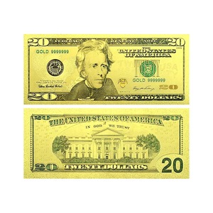 Billet de banque américain plaqué or 24 carats, billet de prospérité avec gravure numérique, monnaie métallique avec feuille d'or 24 carats - Product Image 6