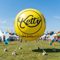 Ballon publicitaire géant gonflable à l'hélium avec logo personnalisé, écologique, couleur personnalisée, nouveau style, utilisation extérieure, PVC/Nylon numérique