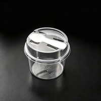 Gobelets ronds en plastique transparent pour desserts, avec cuillères et couvercles, jetables, pour mousse, pudding, yaourt, parfait, pour boulangerie