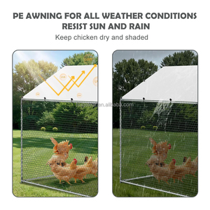 10x13FT Large Walk-in Metal Galvanized Hen Duck Chicken Coop House <strong>for</strong> Outdoor Backyard Farm - Product Image 6