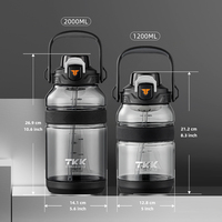Bouteille d'eau portable de 40 oz de style lanterne, sans BPA, avec poignée en boucle, personnalisable (ODM) en marque et couleur
