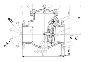 Clapet anti-retour à ressort à bride DN50-DN300 PN10/16 UL/FM/LPCB Protection incendie - Product Image 2