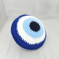 Oreiller rond mauvais œil en peluche mauvais œil Crochet oreiller décoratif bleu mauvais œil coussin en peluche jeter oreiller bonne chance cadeau
