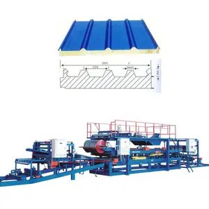 Roof Sandwich Forming Machine PU Sandwich Panel Machine C Sips Sandwich Panel Making Automated Machines Colored Steel Tile PPGI