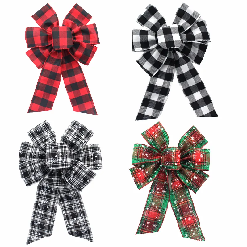 China Wholesale Custom 2.5 Inches Width Bow Gifts Crafts Wrapping Big Red Fabric Bows Decoration Christmas Ribbon Bow