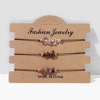 Ensemble de 3 bracelets en pierre de cristal naturelle pour femmes et filles, forme de boule, pour la guérison des chakras, durables, à faire soi-même, bijoux en cristal véritable