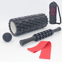Vente en gros de bâton de rouleau de massage musculaire 6 en 1 Yoga de silicone petite boule de Fascia bande de résistance rouleau en mousse ensemble de boule de rouleau de massage