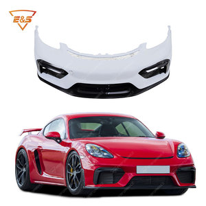Pare-chocs avant en fibre de carbone + matériau FRP de style <span class=keywords><strong>GT</strong></span>-<span class=keywords><strong>4</strong></span> pour <span class=keywords><strong>Porsche</strong></span> <span class=keywords><strong>718</strong></span>, mise à niveau vers un pare-chocs avant de style GT4 - Product Image 1