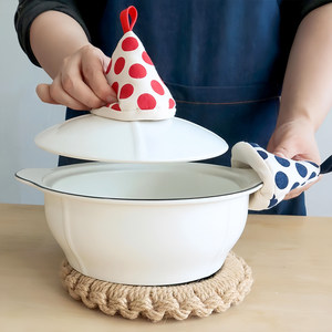 Dot Triangle Insulated Cotton Dishwasher Safe Oven Mitts with Triangular <b>Pot</b> Handle <b>Small</b> Tools Pan <b>Lid</b> <b>Pot</b> Cover - Product Image 4