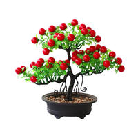 Tanaman Bonsai Pinus Mini Plastik Buatan, Tanaman Hijau Realistis, Ornamen Thanksgiving, Miniatur Rumah Boneka, Dekorasi Rumah Tangga