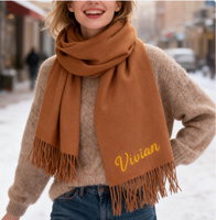 Usine personnalisé dames automne et hiver laine châle écharpe couleur unie cachemire Pashmina avec gland tricoté accessoires