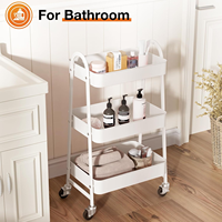 Chariot de rangement mobile à 3 niveaux pour cuisine, salle de bain, chambre à coucher