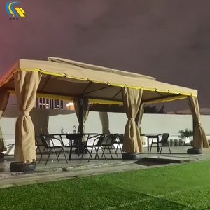 Gazebo resistente al agua para privacidad al aire libre con marco de aleación de plástico de <span class=keywords><strong>acero</strong></span> pérgola de pabellón de jardín con red de cortinas de privacidad - Product Image 6