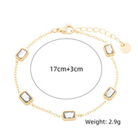 Bracelet à breloques en acier inoxydable coloré avec zircon, personnalisable en gros, cadeau tendance pour femme, accessoires de bijoux de créateur