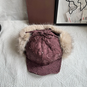 <b>Leopard</b> <b>Print</b> Plush Duckbill <b>Hat</b> With Ear Flaps Keep Warm Windproof Bucket <b>Hat</b> For Women Autumn Winter Outdoor Use - Product Image 4