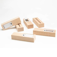 Boîte à piles AAA en bois de hêtre, base lumineuse LED, veilleuse en bois avec interrupteur, lumière blanc chaud pour la décoration de vitrine en verre cristal