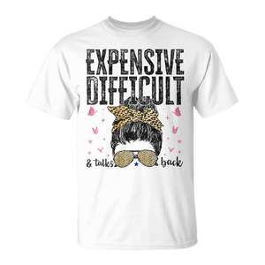 Camiseta Expensive Difficult Talks Back Messy Bun para el Día de la Madre - Product Image 1