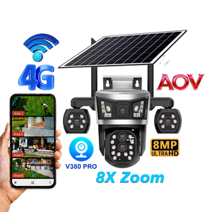 กล้องวงจรปิด V380PRO AOV Solar Outdoor Security Camera 4G Wifi PTZ Quad Lens ซูม 8 เท่า แบตเตอรี่ 8000mAh ระบบตรวจจับมนุษย์ด้วย AI สนทนาสองทาง มาตรฐาน IP66 - Product Image 1