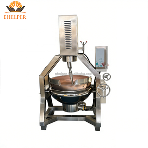 Precio de Fábrica |   Olla de Cocción con Rueda Manual para Inclinación, Tipo Wok de Cobre, Mezcladora Planetaria para Azúcar, Velocidad Ajustable 0-29 RPM, Calentamiento Eléctrico/a Gas - Product Image 3