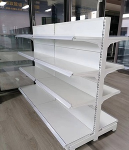 Precio de Fábrica YuanHong - Estanterías de Góndola para Supermercado de Acero Multicapa con Recubrimiento de Polvo Epoxi, de Doble Cara, en Forma de L, Altura Ajustable - Product Image 4