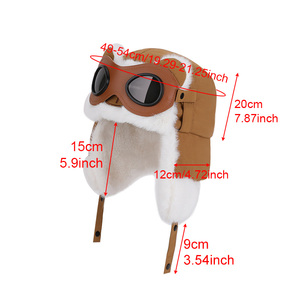 2025 sombreros de bombardero para niñas y niños, sombrero con orejeras Unisex, gafas de <span class=keywords><strong>Aviador</strong></span> a prueba de frío, terciopelo de invierno, gorra de piloto de esquí Unisex para mantener el calor - Product Image 6