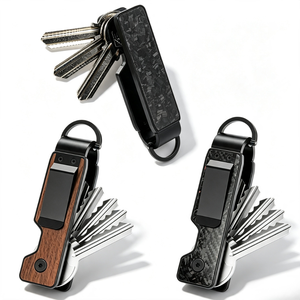Organizzatore di Chiavi Minimalista in Alluminio con Chiusura a Gancio, Portachiavi alla Moda con Blocco RFID, Contiene 2-6 Chiavi, Portafogli per Uomo - Product Image 1