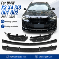 For BMW X3 X4 iX3 G01 G02 2021-2023 Car Accessories Front Bumper Lip Splitter Carbon Look M Sport Style