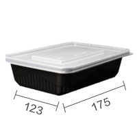 Conteneur alimentaire jetable pour micro-ondes, personnalisé, noir, en plastique recyclable, avec couvercle, réfrigéré, marque YAPU
