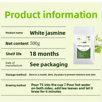 Pemasok Teh Bubble, Teh Jasmine Putih Wangi, Teh Daun Lepas 500g Kemasan, Bahan Baku Teh Bubble Komersial