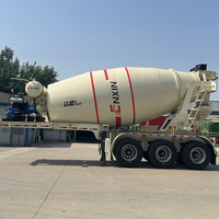 Trailer Tangki Pencampur Beton Semi 16cbm Tri Axle dengan Mesin Diesel untuk Dijual