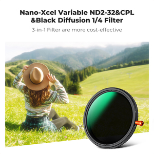 <span class=keywords><strong>Filtro</strong></span> <span class=keywords><strong>de</strong></span> Lente para Cámara K&F Concept 37-82mm ND2-32 Variable (1-5 Stops) y Polarizador Circular CPL y Black Mist 1/4 3 en 1 HD - Product Image 2
