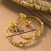 Bracelet à breloques plaqué or 24 carats pour enfants, ajustable avec clochette coulissante et perles, bijoux pour enfants