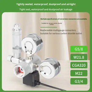 ZRDR Aquarium <span class=keywords><strong>CO2</strong></span>-Regler mit Doppel-Druckmanometern & Magnetventil, <span class=keywords><strong>CO2</strong></span>-System Komplettset mit Rückschlagventil - Product Image 3