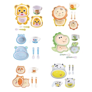 5-teiliges Geschirrset - Aus Fasermaterial - Umweltfreundlich für Kinder - Hitzebeständiges Kindergeschirr - Product Image 3